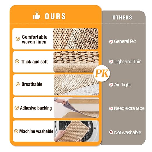Deerly Linen Stair Treads Non Slip 4pcs Absorbent Stair Runner for Wooden Steps Peel and Stick Stairs Carpet Treads Indoor Staircase Covers Mat with Self-Adhesive Backing for Pets Kids 8"X30" Beige