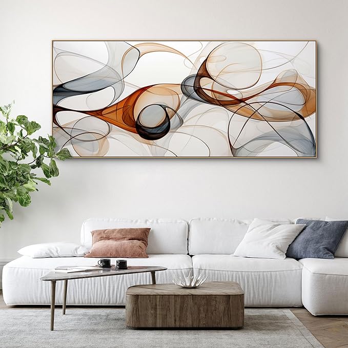 KLAKLA Extra Large Wall Art 86x29 Inches - Abstract Huge Canvas Picture Wall Decor Living Room Oversized Artwork for Walls Bedroom Office Decoration Modern Frame Wall Art
