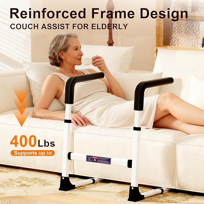 Couch Stand Assist for Elderly, Adjustable Chair Assist for Elderly Sit to Stand, Heavy-Duty Senior Lifting Devices & Standing Aids for Seniors, 400lbs Capacity, White