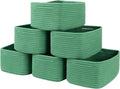6 Pack Storage Baskets for Shelves, Small Baskets for Shelves, Cute Decorative Storage Bins, Organizer Basket for Gifts Empty, 11.8''Lx7.8''Wx4.7''H-Green