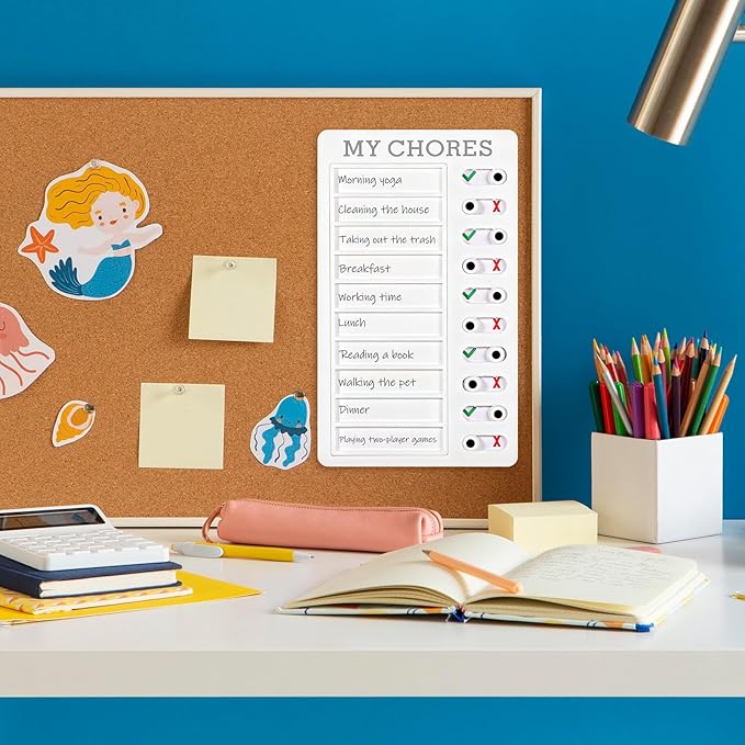 Chores Chart for Kids, Kids to Do List Board, Daily Morning Checklist, Visual Schedule, to Do List Checklist Board, Detachable RV Checklists, ADHD Tools, Slider Schedule Planning Boards