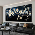 Large Black Wall Art For Living Room 29 X 58 In White Flower Wall Art Modern Black And White Canvas Art Wall Decor Natural Painting Prints Picture For Bedroom Office Home Wall Decor Ready To Hang