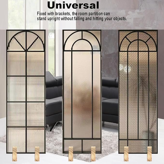 4pcs Folding Room Divider Stand, Room Dividers Screen Holder Feet Partition, Wooden Room Divider Stand with Screws, Folding Privacy Screen Holder for Hotel Home Office