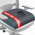 Seat Cushion, Memory Foam Chair Pad, Non-Slip Cushion for Office, Home, Car, Large Desk Chair Cushion, Washable Cover & Handle, Large, Grey