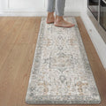GENIMO Kitchen Mats for Floor, Washable Anti Fatigue Mat for Cushioned, Waterproof Kitchen Rugs, 17.3"x59", Non Slip Comfort Standing Mat Rug for Home, Runner, Sink, Office, Laundry, LightTaupeBrown