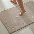 Bathroom Rugs Non Slip Washable, Super Absorbent Thin Bath Mat Quick Dry Low Pile Bathroom Rug, Beige 24"x47"