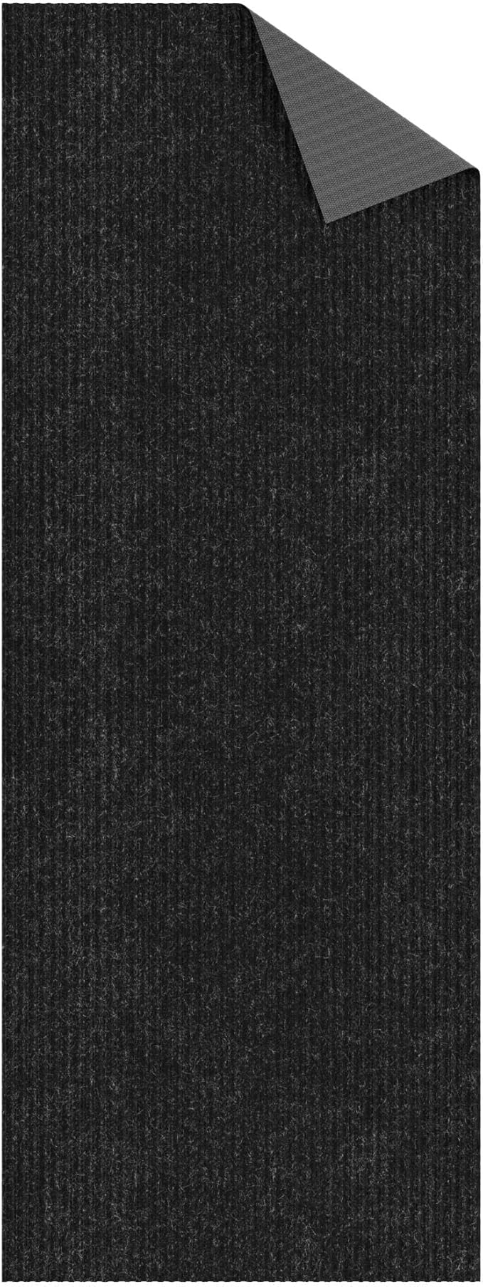 Ottomanson 3'11" x 41' Hallway Runner with Scraper Pile - Extra Durable Non-Slip Rug Mat for Indoor & Outdoor Use - Ideal for Kitchen, Entryway & Garage - High-Traffic Carpet, Black