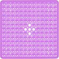 Square Shower Bathtub Mat Non Slip for Inside Shower Clear Purple 21x21 Inch, Shower Stall Mats for Bathroom Floor, Soft Bath Mat for Tub with Big Suction Cups Drain Holes, Easy Washable Dry