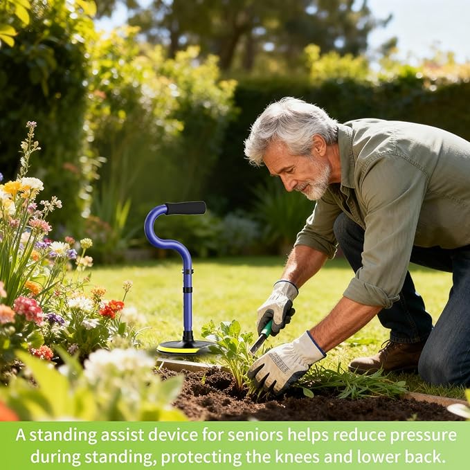 Standing Aid for Seniors Stand Assist Aid Devices & Supports for Elderly Help Get Up from Floor Standing Mobility Aid Tool Rising Indoors Garden Housework Bedroom Bathroom Bedside Matte Blue
