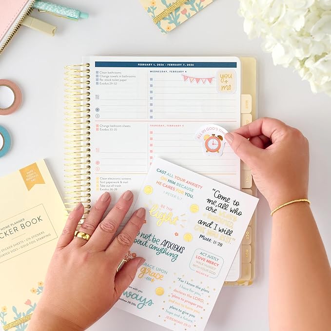 PPP Home Planner 2026 | 12-Month Weekly Calendar (Sunday Start) | Monthly Review & Seasonal Checklists | Budgeting & Savings Worksheets | Daily Bible Reading Plan | Checklists for Routines and Goals