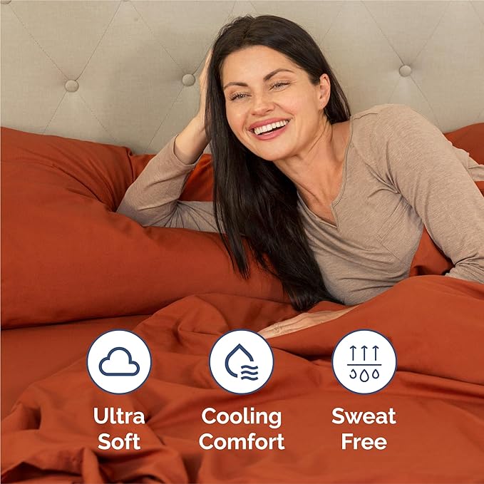 King 6 Piece Sheet Set - Cooling & Breathable Bed Sheets - Hotel Luxury Bed Sheets for Women, Men, Kids & Teens - Bedding with Deep Pockets & Easy Fit - Soft and Wrinkle Free - King Terracotta Sheets