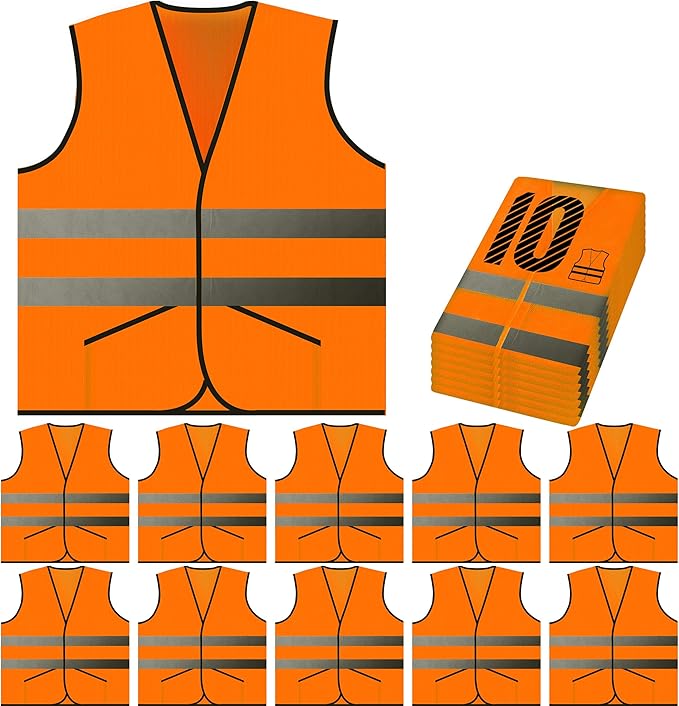 PeerBasics Pocket Safety Vest Bulk Pack Reflective High Visibility Men Women