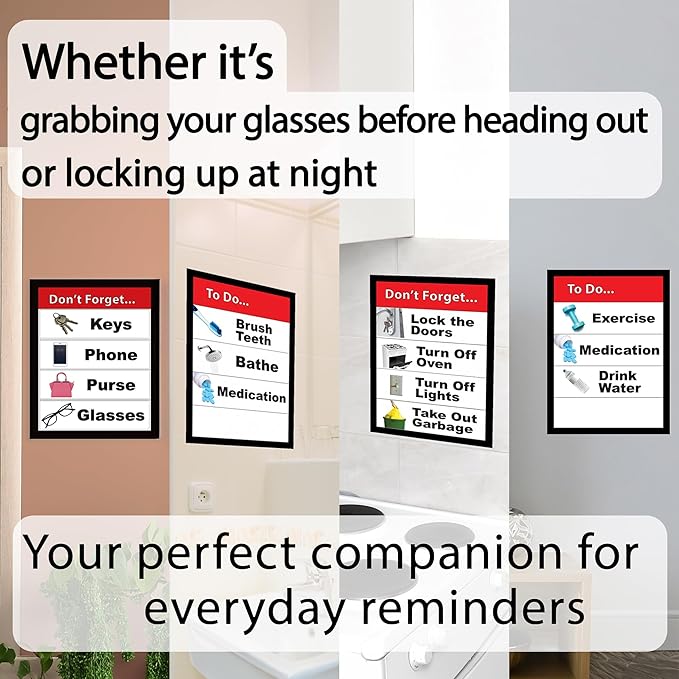 Reminder Organization Board for Seniors – Daily Task & Memory Aid – Dementia and Alzheimer’s Reminder Tool – Visual Organizer with 20 Cards for Routines & Personalized Prompts