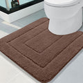 Buganda Bathroom Rugs, 24" x 20", Soft and Absorbent Microfiber Bath Rugs, Non-Slip Shaggy Shower Carpet, Machine Wash Dry Bath Mats for Bathroom Floor, Tub and Shower, Brown