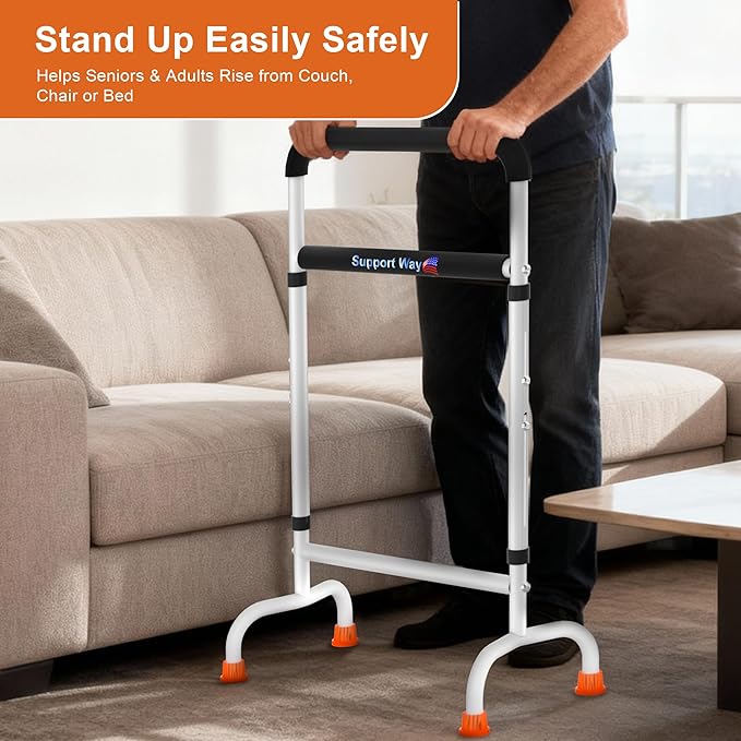 Stand Assist for Chair & Couch, Height Adjustable Mobility Aid for Seniors, Lightweight Metal Frame with 600lb Capacity
