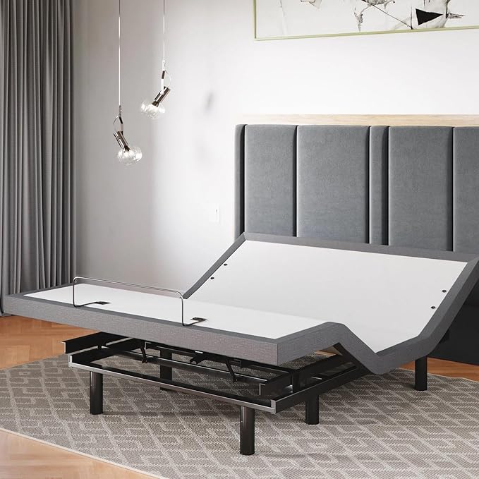 Sven & Son Classic Adjustable Bed Base, Head and Foot Lift, Massage, Under-Bed Lights, USB, Gel Memory, Zero Gravity Smart Frame - Queen