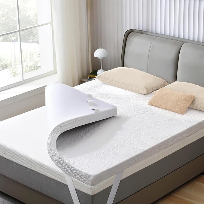 SINWEEK 3 Inch Gel Memory Foam Mattress Topper with Cooling Cover Ventilated Soft Mattress Pad, Bed Topper, CertiPUR-US Certified, Twin Size