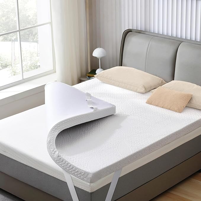 SINWEEK 3 Inch Gel Memory Foam Mattress Topper with Cooling Cover Ventilated Soft Mattress Pad, Bed Topper, CertiPUR-US Certified, Twin XL Size