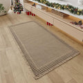 RESARE Waffle Bathroom Runner Rugs, Super Absorbent Bath Mat Non Slip Washable Quick Dry, Upgraded Ultra Soft Boho Bath Rugs with Tassels for Hallway Bedroom Laundry Room, 2'x4'(24"x48"), Brown