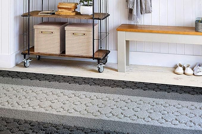 Custom Size Hallway Runner Rug Grey Color 31 inch Wide Select Your Length Non-Slip (Skid Resistance) Rubber Backing 28 feet x 31 inch