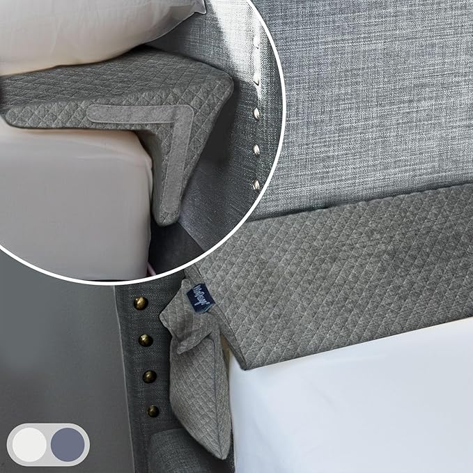 Bed Wedge Pillow for Headboard Gap Up to 7", Triangle Gap Filler for Bed, Mattress Wedge Gap Filler, Headboard Space Filler, Corner Pillow, Grey Twin 39"