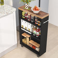 Tribesigns Slim Storage Cart, Rolling Narrow Kitchen Cart on Wheels for Small Place, 4-Tier Slide Out Slim Utility Cart Skinny Laundry Cart with Handle for Kitchen, Bathroom, Laundry