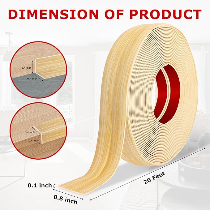 Flexible Wall Corner Protector Moulding Trim Peel and Stick Wall Corner Guards Edge Protector Self Adhesive Molding Trim Strip for Edge Ceiling (Original Wood Grain, 0.8 in x 20 Ft)