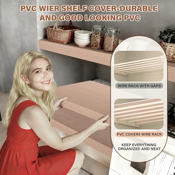 Wire Rack Covers, 24*12 Inch Shelf Covers for wire Shelving, Easy to Cut Closet Wires Shelf Cover-0.31 inch Thick(Not Wood) Moisture Resistant Durable Shelves Cover, Easy Install for Pantry, Kitchen