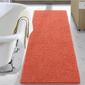 LOCHAS Luxury Bathroom Rug Shaggy Bath Mat 24 x 60 Inch, Washable Non Slip Bath Rugs for Bathroom Shower, Soft Plush Chenille Absorbent Carpets Mats, Peach