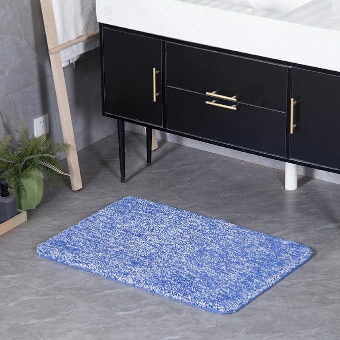 Luxury Quick Dry Non-Slip Bathroom Rugs【20'' x 30'' Night Blue】 Highly Absorbent Washable and Ultra Soft, Extra Thick Fluffy Bath Mats for Shower/Kitchen/Bathtub Floor
