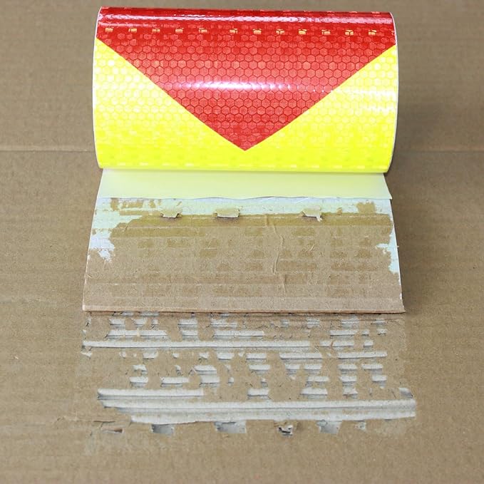 Reflective Tape 6 inch X 10 feet, Outdoor Waterproof Hazard Conspicuity Safety Warning Industrial Marking Tape