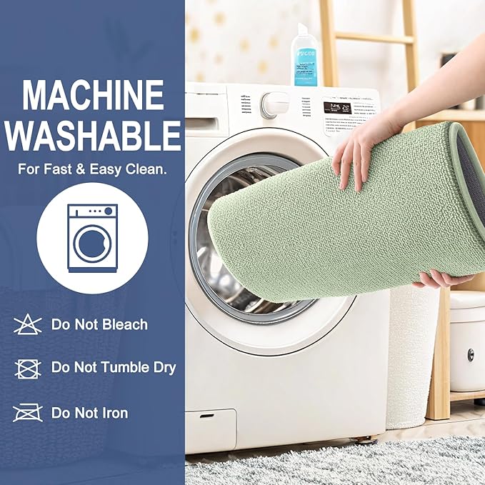 OLANLY Thick Memory Foam Bath Mat Rug 47x24, Extra Soft Absorbent Bathroom Rug, Quick Dry Bath Mats, Non-Slip, Machine Washable Carpet for Bathroom, Tub and Shower, Home Decor Accessories, Sage Green