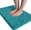 LOCHAS Luxury Bathroom Rug Shaggy Bath Mat 24 x 36 Inch, Washable Non Slip Bath Rugs for Bathroom Shower, Soft Plush Chenille Absorbent Carpets Mats, Teal Blue