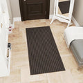 Ottomanson Mud Mat 2' x 2'7" Entryway Rug - Non-Slip Scraper Doormat for Muddy Paws, Dirt Trapping Indoor/Outdoor Mat for High-Traffic Areas, Kitchen, Garage, Patio, Brown