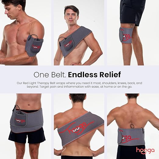 hooga Red Light Therapy Wrap, Infrared Light Belt with 405 High-Efficiency LEDs, Red & Near-Infrared Light Device for Back, Neck, Shoulder, Waist, Wrist, for Men and Women