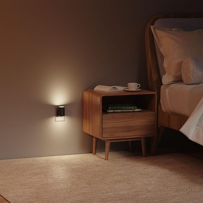 Led Night Light Plug in,Night Lights Plug into Wall Dusk to Dawn Sensor,20lm/40lm Adjustable Brightness,2700k Soft White,Dimmable Night Light for Hallway Bedroom Bathroom 2 Pack ETL-Certified