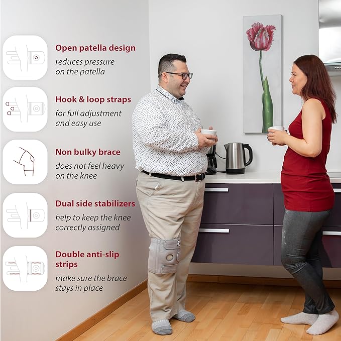 KARM Plus Size Knee Brace for Women & Men Plus Size - Adjustable Knee Support Brace for Meniscus Tear, Arthritis Pain, Compression with Side Stabilizers - Obese People (4XL/5XL/6XL Gray)