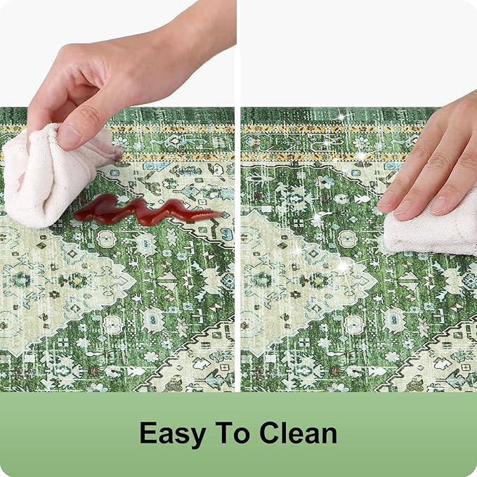 Collive Anti Fatigue Mats for Kitchen Floor, Comfort Non Slip Kitchen Floor Mats Cushioned Standing Desk Mat for Office, Laundry, Sink, 17”x47” Green Waterproof Kitchen Rugs