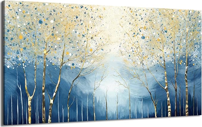 amatop Birch Tree Forest Wall Art, Oversized Modern Horizontal Abstract Canvas Wall Art for Living Room, Bedroom & Office Decor (58x29 Inch)