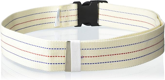 Gait Belt with Plastic Buckle by LiftAid - Transfer and Walking Aid with Belt Loop Holder for Assisting Therapist, Nurse, Home Care - 60"L x 2"W (Beige)