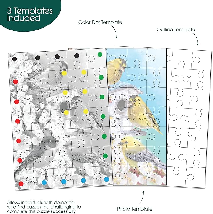 Keeping Busy 35 Piece Birdhouse Dementia Puzzles for Seniors Color Coded with Templates Easy Puzzles for Dementia Patients Gifts for Elderly Women in Nursing Home & Men Gift for Nursing Home Residents