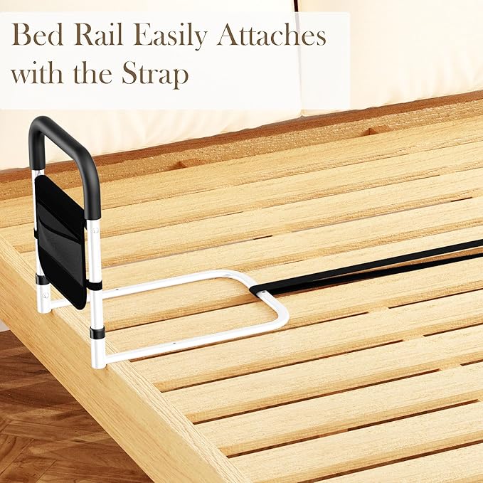 Bed Rail Straps, Safety Straps for Bed Rails, Easy to Install, Anti-Slip and Adjustable Fit