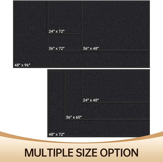 Amyracel Front Door Mat Indoor Outdoor Entrance, 36" x 72" All-Season Waterproof Doormat for Enterway, Heavy Duty Commercial Floor Mat, Fade Resistant, Rubber Back, Low Profile, Easy Clean