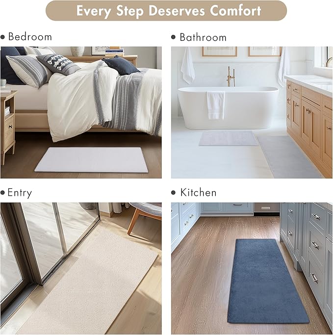 Madison Park Marshmallow Bathroom Rug Non Slip, Luxrurious Plush Bath Mat, Absorbent, Quick Dry, Spa Design Bath Room Décor, 24x40, Cream