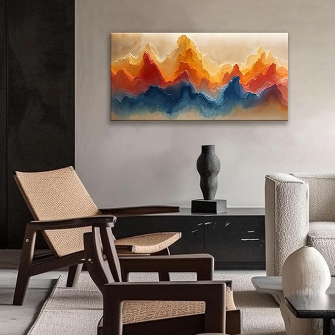 Canvas Wall Art Decor Artwork Modern Paintings Abstract Wall Decor Maximalist Colorful Abstract Art Prints Picture For Bedroom Kitchen Office Aesthetic Wall Decoration Artwork Ready To Hang 20" × 40"