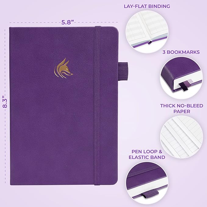 Clever Fox Dated Planner Premium 2026 – Weekly Agenda for Planning & Time Management –Notebook with Habit Tracker & To-do List (Purple)