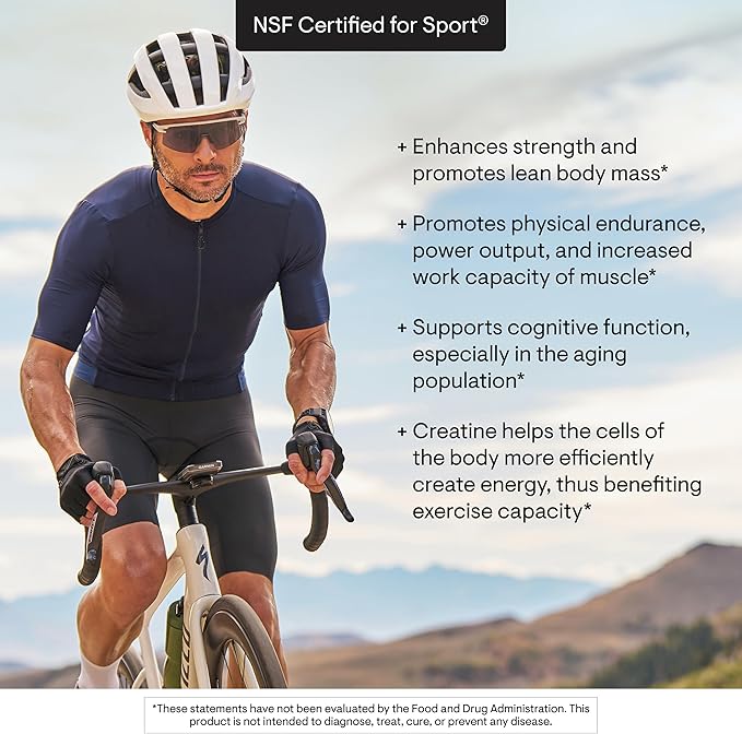 THORNE Creatine - Micronized Creatine Monohydrate Powder - Support for Muscles & Cognitive Function* - for Women & Men - Strawberry - NSF Certified for Sport - 5 g per Serving - 60 Servings