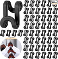 Unittype 100 Pcs Black Plastic Heavy Duty Clothes Hanger Connector Hooks, Space Saving, Cascading