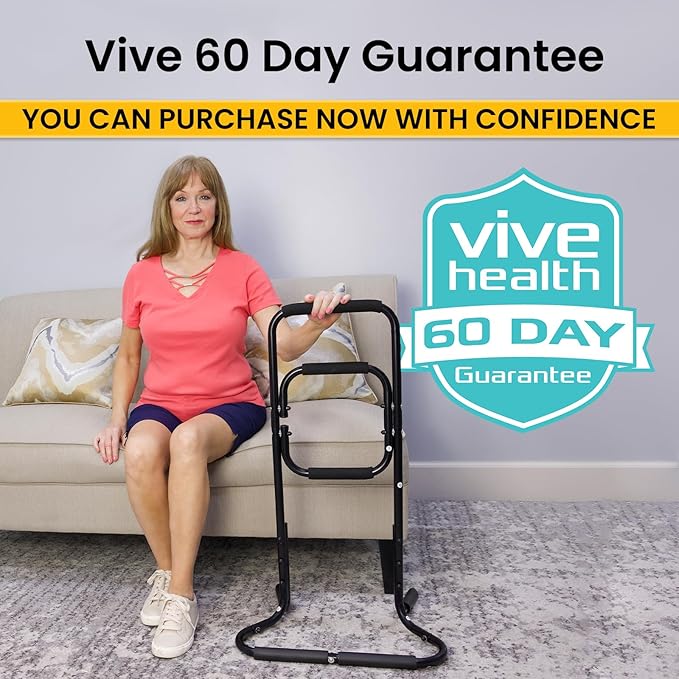 Vive Chair Stand Assist for Elderly - Portable Standing Up Assistance for Seniors - Self Lift Aid Disabled & Handicap Fall Prevention - Side Walker Aid - Help You Get Up from Couch, Bed, & Floor