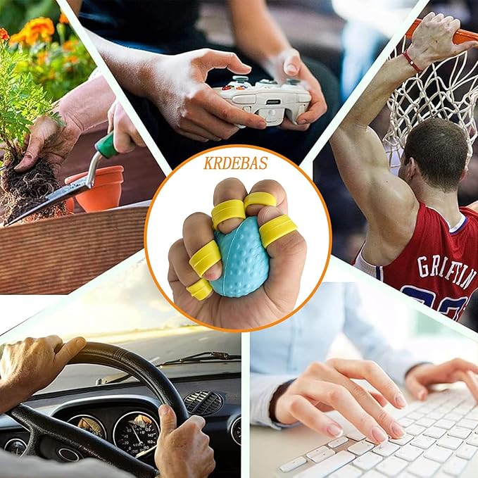Hand Exercise Ball Squeeze Balls for Hand Therapy Finger Extension Exerciser Finger and Wrist Strengthener, Hand Grip Strengthener for Elderly, Weak Hand, Arthritis, Stroke, Carpal Tunnel